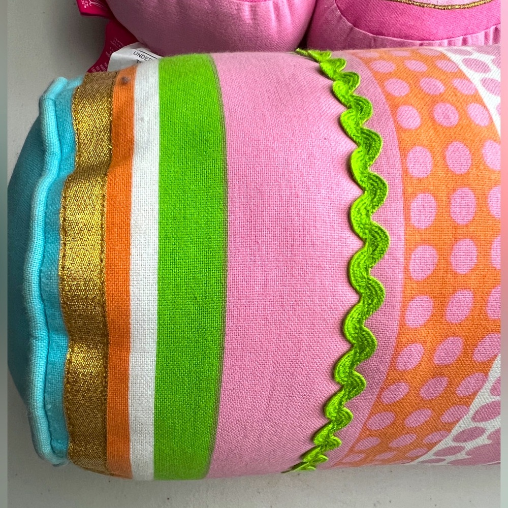 🩷🩵💚🧡🦋SWELL By CYNTHIA ROWLEY Striped Neck Roll Accent Pillow🩷 - Picture 2 of 5